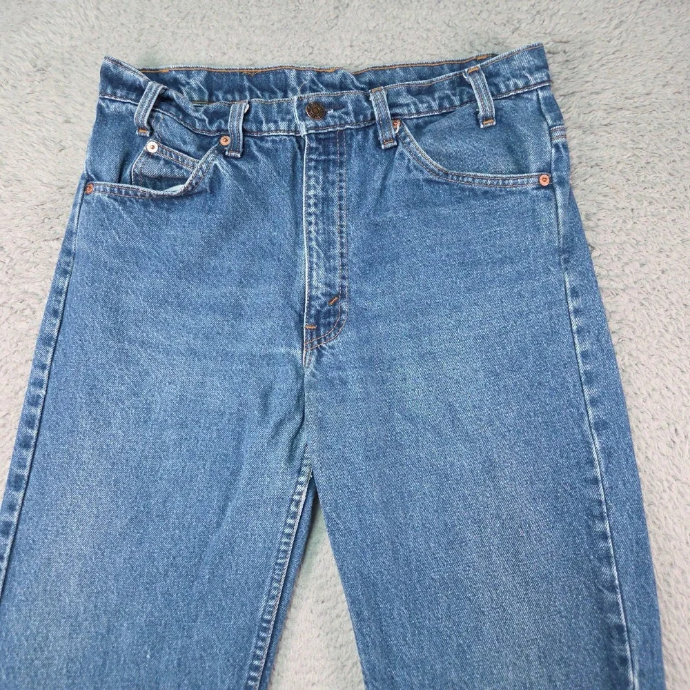 VTG Levis 505 Jeans Mens 33x32 USA Made Orange Tab 90s Grunge Distressed Denim